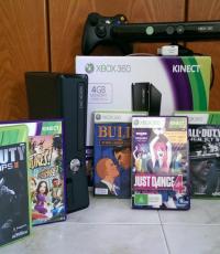 32GB&4GB XBOX 360 slim with Kinect & games