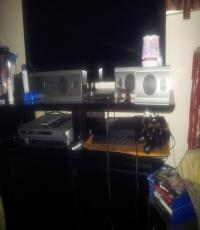 PS4 with three controllers and games