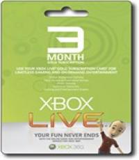 3 Months Xbox Live Gold Membership Card
