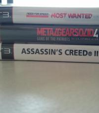 Need for speed Most wanted, metal gear solid, assassin's creed
