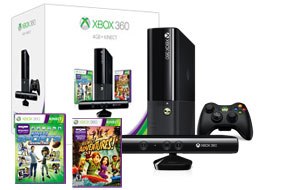 Xbox 360 slim with Kinect & Games