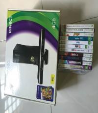 4GB Black Xbox 360 Console With Kinect and games