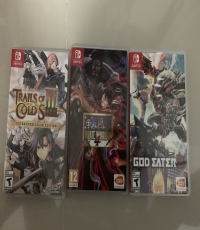 Trail of cold steel 3, one piece warrior 4, God eater 3