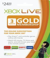3 Months Xbox Live Gold Membership Card