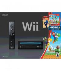 Black Wii Console c/w Super Mario Bros Game -SOLD