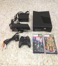 4GB XBOX 360 slim with Kinect black with games