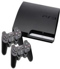 120GB Playstation 3 Slim console, 3 controllers and 3 games