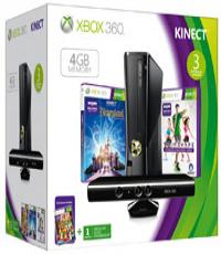 Xbox 360 4GB Console with Kinect. (Bundled with 3 KINECT games)