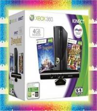 Xbox 360 4GB black console with Kinect Bundle with 3 games
