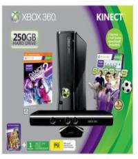 250GB Xbox360 Slim Console with KINECT & ACCESSORIES