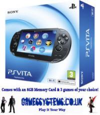 PS Vita Console Wifi only with 8 GB card and 3 Games