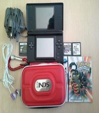 Black DS Lite Console with 3 Games and Freebies