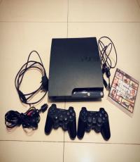 120GB Playstation 3 Slim with 2 Controllers and GTA 5