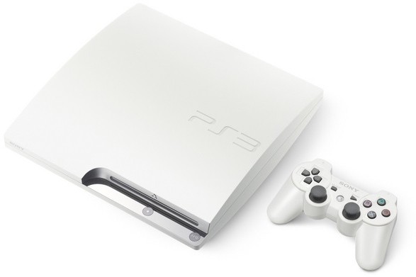 White PS3 Slim 160GB with 3 controllers, 1x PS Eye, 1x PS Move