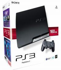 160GB Playstation 3 black Slim with 2 controllers