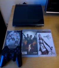 PS3 super slim 500gb black with warranty and 3games!