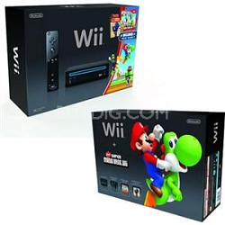 Wii Console Set Black with Super Mario Bros Dsic