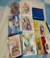 3DS XL Blue Console ((w/ 7 various games)