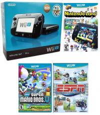 Nintendo Wii U Deluxe Set 32GB Black with 3 Games