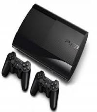 PS3 Super Slim Black 250GB with 2 Controllers & HDMI Cable