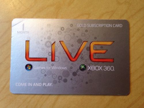 1 month Xbox live gold subscription codes