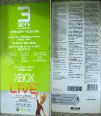 3 Months Xbox Live Gold Membership Card